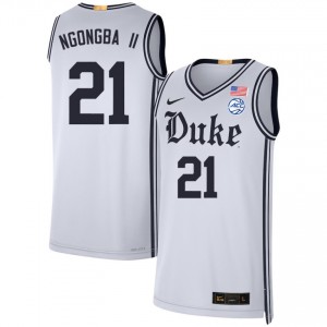 Men Patrick Ngongba II Team White Blue Devils #21 High School Jersey 107158-140