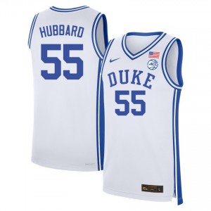 Men Spencer Hubbard White Duke #55 Replica Jersey 198709-656