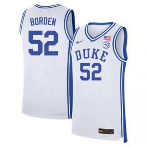 Men Stanley Borden White Blue Devils #52 High School Jerseys 502939-108
