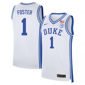 Men Caleb Foster White Duke Blue Devils #1 High School Jerseys 598540-702
