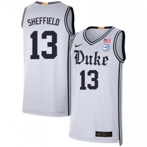 Men Cameron Sheffield Team White Duke Blue Devils #13 2025-26 Jerseys 824974-972