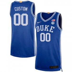 Men Custom Royal Duke Blue Devils #00 NCAA Jerseys 767179-830