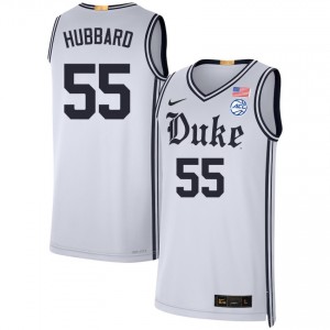 Men Spencer Hubbard Team White Duke University #55 Replica Jerseys 237220-123