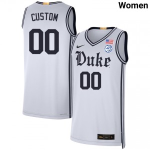 Women Custom Team White Duke Blue Devils #00 2025-26 Jerseys 886140-118