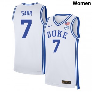 Women Dame Sarr White Blue Devils #7 Limited Jersey 955349-345
