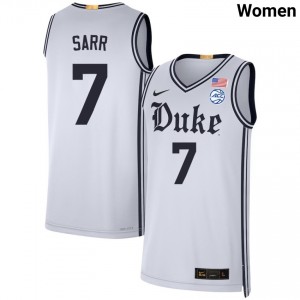 Women Dame Sarr Team White Duke University #7 Limited Jerseys 895283-383