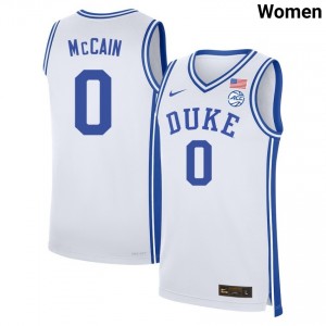 Women Jared McCain White Duke #0 2025 Jersey 937079-690