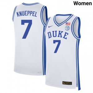 Women Kon Knueppel White Duke Blue Devils #7 High School Jerseys 260637-558