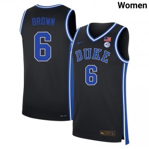 Women Maliq Brown Black Duke Blue Devils #6 NCAA Jerseys 634416-985