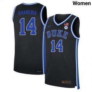 Women Nikolas Khamenia Black Duke #14 Game Jerseys 697801-517