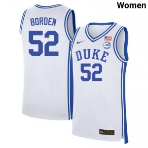 Women Stanley Borden White Duke #52 Limited Jerseys 447516-526