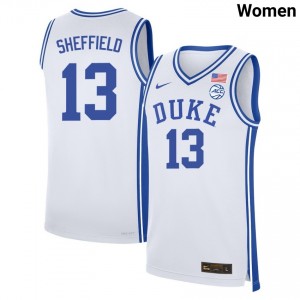 Women Cameron Sheffield White Duke #13 Stitched Jerseys 951682-206