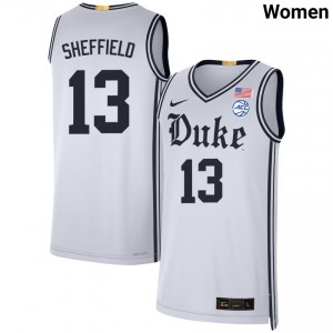 Women Cameron Sheffield Team White Blue Devils #13 2025-26 Jersey 944919-992