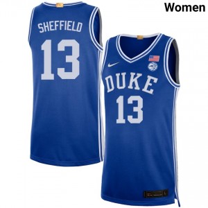Women Cameron Sheffield Royal Duke #13 High School Jerseys 304072-665