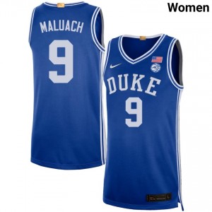 Women Khaman Maluach Royal Duke Blue Devils #9 University Jersey 574605-786