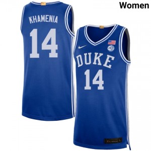 Women Nikolas Khamenia Royal Duke Blue Devils #14 Player Jerseys 327871-668