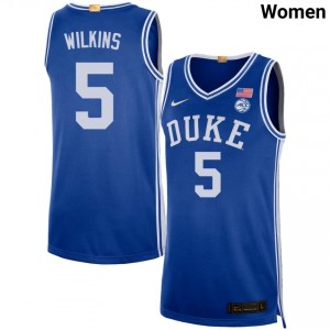 Women Sebastian Wilkins Royal Duke #5 Embroidery Jerseys 453232-176