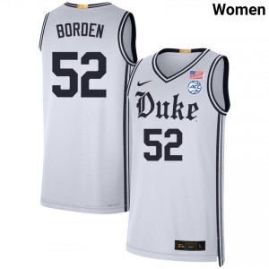 Women Stanley Borden Team White Blue Devils #52 Stitched Jerseys 818268-476