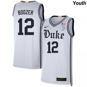 Youth Cameron Boozer Team White Duke Blue Devils #12 Official Jerseys 109762-280