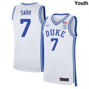 Youth Dame Sarr White Duke #7 Embroidery Jerseys 209358-190