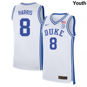 Youth Darren Harris White Duke Blue Devils #8 High School Jersey 559177-394