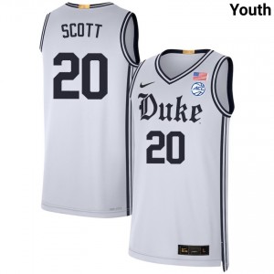 Youth Jack Scott Team White Duke Blue Devils #20 Replica Jerseys 377561-907