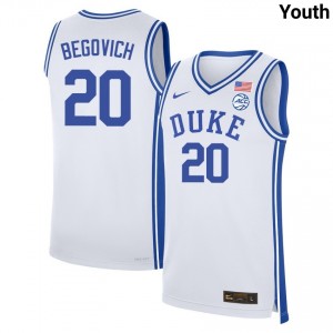 Youth Neal Begovich White Duke #20 2025-26 Jerseys 592858-889