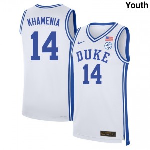 Youth Nikolas Khamenia White Duke University #14 High School Jerseys 716864-229