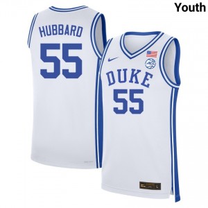 Youth Spencer Hubbard White Duke Blue Devils #55 Game Jerseys 258170-583