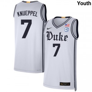 Youth Kon Knueppel Team White Duke University #7 Limited Jersey 541941-448