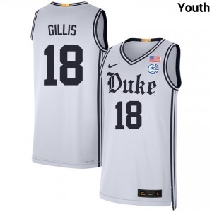 Youth Mason Gillis Team White Duke Blue Devils #18 High School Jerseys 473980-413