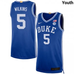 Youth Sebastian Wilkins Royal Blue Devils #5 NCAA Jerseys 603548-251