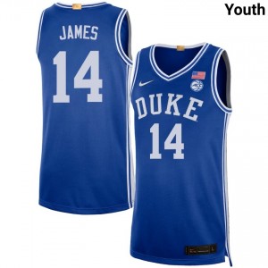 Youth Sion James Royal Duke University #14 Replica Jerseys 190982-845