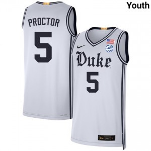 Youth Tyrese Proctor Team White Duke University #5 2025-26 Jerseys 483547-881